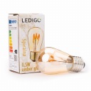 LED žiarovka E27 S14 0,5W jantárová girlandová špirála