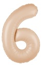 Fóliový balónik číslo 6 SIX Birthday CARAMEL Creamy Ecru Party 100cm