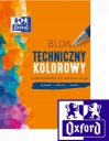 Technický blok A4 10k 225g farebný Oxford