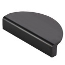 NÁBYTKOVÁ KĽÚČKA MESIAC, MAT ČIERNA 64mm - POLKRRUH 96mm