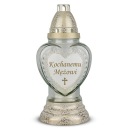Sviečka s venovaním môjmu milovanému manželovi 26 cm Biela DP319 Sklenená sviečka