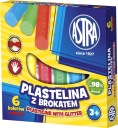 Plastelína s trblietkami, 6 farieb, sada Astra
