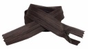 Pevný skrytý zips, čokoládový, 30 cm