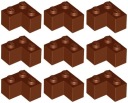 LEGO 2357 CORNER 2x2 hnedá NOVINKA (10g) 9 ks.