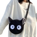 TAŠKA BLACK CAT, ČIERNA KOŽUŠINA, pre dámske dievčatá