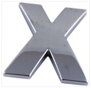 F5J19 ZNAK PÍSMENO CHROMOVANÉ PÍSMENO X X VEĽKÉ 5,6CM 49871