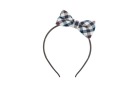 Čelenka BOW do vlasov Hnedý RETRO kockovaný vzor