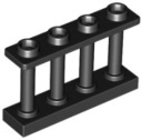 LEGO PLOTOVÁ MRIEŽKA 1X4 ČIERNA 15332