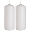 SADA 2 STOLNÝCH SVIEČOK VALEC KLASICKÁ SVIEČKA 15cm 48h
