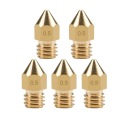 5 x mosadzná tryska MK8 0,5 mm 1,75 mm M6 Creality Ender 3 Pro V2 Set