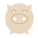 Ozdobný gombík PIGGY MEDIUM nášivka