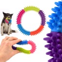 Veľké farebné hryzátko pre psov, hračka Soft Ring, 15 cm, hroty