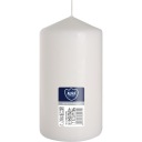 BIELA ​​VEĽKÁ Valcová sviečka bez vône PARAFÍNOVÁ SVIEČKA 15CM 66H 600G
