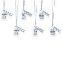 menovky na darčeky BIRTHDAY prívesok 6 ks
