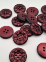 Plastový ozdobný kvet vínový gombík, závit, 4 otvory, 23 mm, 2 kusy