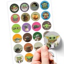 24 NÁLEPEK BABY YODA GROGU SUPER KVALITA