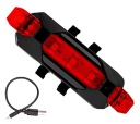 ZADNÁ BICYKLOVÁ LAMPA LED USB BATÉRIA SO ZADNÝM DRŽIAKOM ČIERNA ZD41A