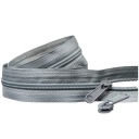 Páska na špirálový zips 5mm, ŠEDÁ + 2 zipsy, 1m