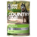 John Dog Country Line Mokré krmivo pre psov hovädzie a bravčové mäso 400g