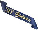 Birthday Sash 30 Birthday námornícka modrá a zlatá