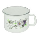 HRNČEK BIELY Ružový smaltovaný s vrchnákom 2200 ml