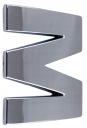 A1W19 PÍSMENO CHROME M m VEĽKÉ 5,6 cm ZNAK PÍSMEN.