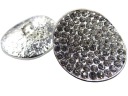 27mm Ozdobné gombíky 1ks STRIEBORNÉ zirkóny SILVER OZ56A 0715