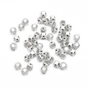 Kamienky na šitie, sklo/mosadz, trieda A, krištáľ, 3-3,2x3-3,2mm, 50ks