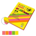 A4 farebný kopírovací papier, fluo, 100 listov, 5 farieb.
