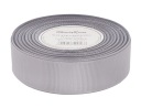 Grogrénová stuha na ozdobnú svadobnú výzdobu, 25mm 22mb, šedá