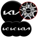 4 Emblémy Stredy ráfikov Kryty kolies Kolesá KIA TOP SET 53 mm