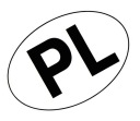 NÁLEPKA IDENTIFIKÁCIA KRAJINY POĽSKO PL MALÉ 9,5 cm