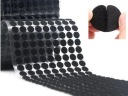Samolepiace krúžky na suchý zips 10 mm, 126 párov, čierne