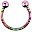 Piercing do nosa, ucha, podkovy s loptičkami SS316L 1,2/8/3+3 mm