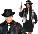BIELA ​​Gangsterská kravata Alcapone Disguise Prom 20. roky 20. storočia, 45 cm