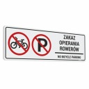 Zákaz naklonených bicyklov - nálepka 10x30