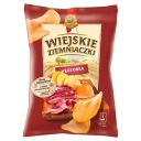 Wiejskie Ziemniaczki Chipsy s príchuťou údeného mäsa 130 g