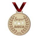 Super BABIČKÁ MEDAILA, drevená STUHA, DEŇ BABIČKY