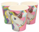Ružové poháre Unicorn, 6 kusov, narodeniny