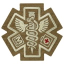 NÁŠIVA ZNAKU STAR OF LIFE CADEUCE VÝŠIVKA M-TAC COYOTE