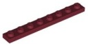 LEGO Plate 1x8 tmavočervená (3460/4541507)