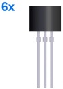 6 x S9013 TO-92 Tranzistor