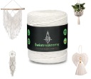 Macrame struna 3 mm Prírodná biela. Skrútený na lapač snov na 100 metrov