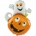 Halloweensky fóliový balón PUMPKIN and GHOST Large Pumpkin Balloons - 80cm