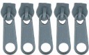 3mm POSUVKY NA Zipsový pásik STROJA POSUV NA Zips ŠEDÝ - 5 ks