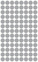 Nálepky CIRCLES Bodky 2cm 104ks Strieborná