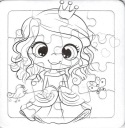 Puzzle sfarbenie princezná princezná