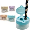 DVOJITÝ BRÚSOK S NÁDOBOU, FAREBNÝ PASTEL, PLAST
