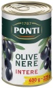 PONTI Čierne olivy s kôstkou - plechovka 400g/225g