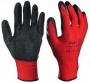 RTELA červené latexové pracovné rukavice, veľkosť 10